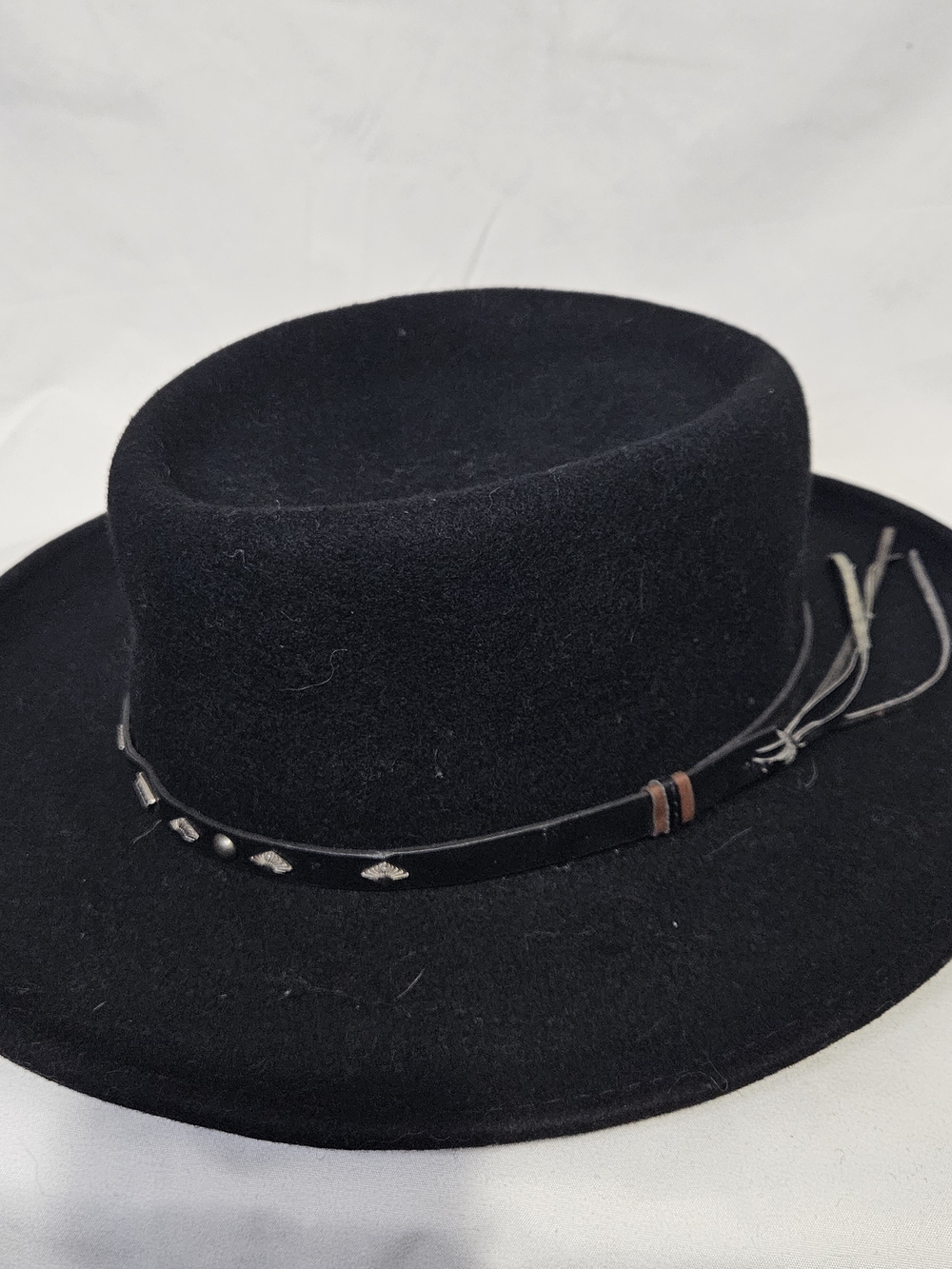 Conner Quincy Gambler 100% Australian Wool Black Wide-Brim Crushable Hat - Picture 7 of 14